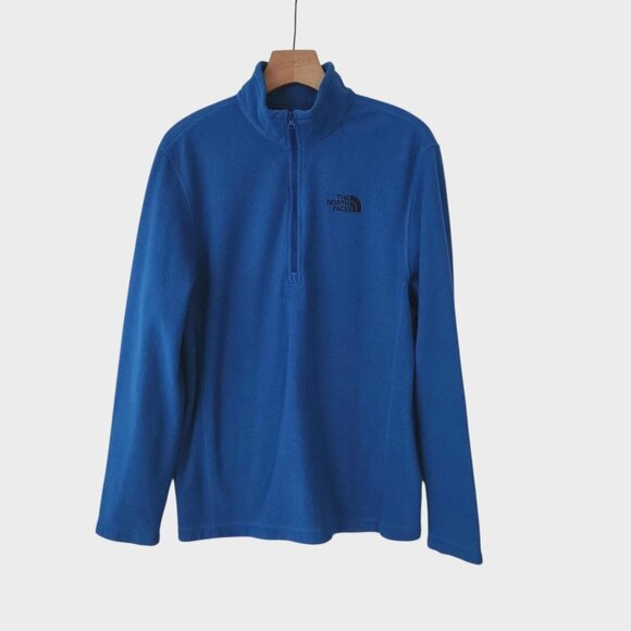 The North Face 1/2 Zip Fleece Pullover Blue Warm Lightweight Mens Medium - Picture 1 of 10